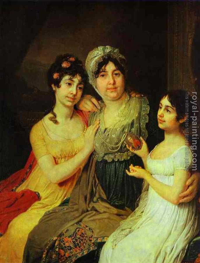 Vladimir Borovikovsky : Portrait of Countess A. I. Bezborodko with Her Daughters